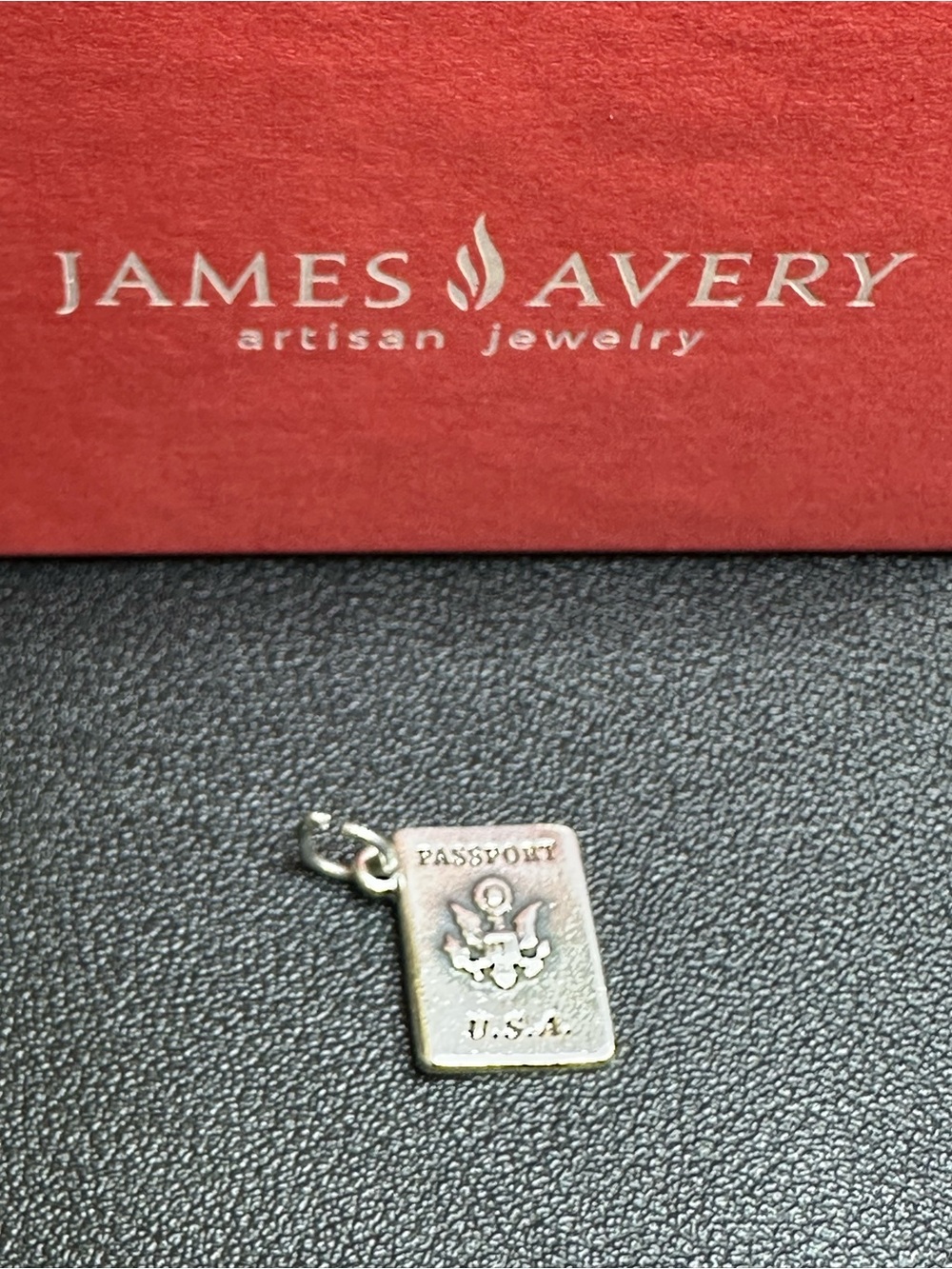 James Avery Sterling Silver USA Passport Travel Charm 925